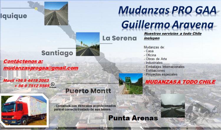 Transporte y embalajes de mudanzas nacionales, internacionales y todo tipo de fletes. en PUDAHUEL, Metropolitana