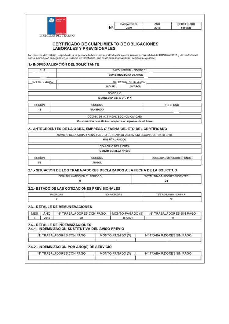 Fotografía 1 de REMUNERACIONES IMPOSICIONES CERTIFICADOS F-3 F30-1 PREVIRED