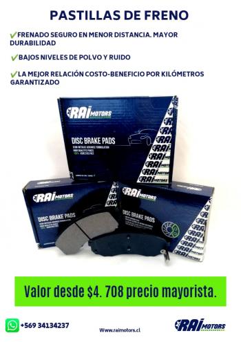 PASTILLAS DE FRENO RAI MOTORS