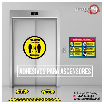 ADHESIVOS DE DISTANCIAMIENTO PARA ASCENSORES GRAFICA24