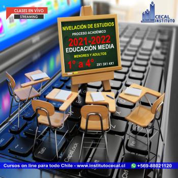 Enseñanza media 4 3 2x1 año 2021 en SANTIAGO, Metropolitana
