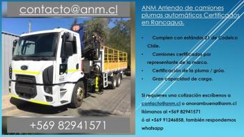 Arriendo camion pluma automatico en Rancagua, Cumple con estandar 21 de Codelco Chile en RANCAGUA, O’Higgins