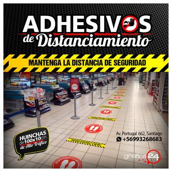 Adhesivos de Distanciamiento social para Pisos de Alto Trafico en SANTIAGO, Metropolitana