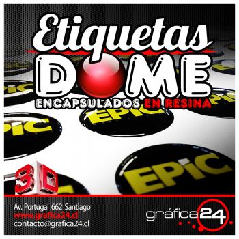 Etiquetas y Logos Dome en Resina Brillante