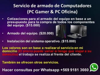 Armado de computadores Gamer & Oficina