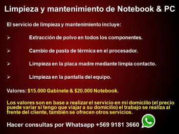Limpieza de Notebook & PC (Mantenimiento) en QUILPUE, Valparaíso